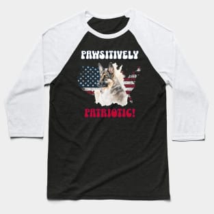 4th of July Independence Day Patriotic German Shepard Funny Design for Dog Lovers Baseball T-Shirt